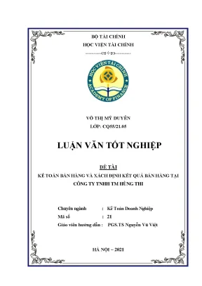 Kế toán bán hàng và xác định kết quả bán hàng tại Công ty TNHH TM Hùng Thi