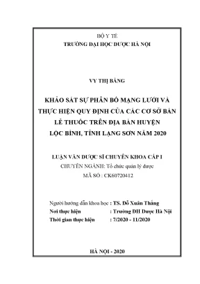 Khảo sát phân bố & quy định cơ sở bán lẻ thuốc Lộc Bình