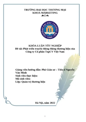 Phát triển truyền thông thương hiệu TopCV - Khóa luận tốt nghiệp