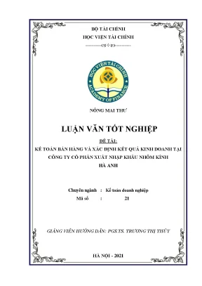 Kế toán bán hàng, xác định KQKD tại Nhôm Kính Hà Anh