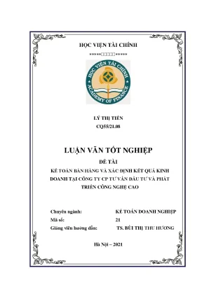 Kế toán bán hàng, xác định KQKD tại Công ty CP Công nghệ Cao
