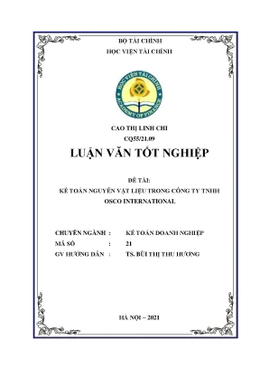 Kế toán nguyên vật liệu tại Osco International Luận văn