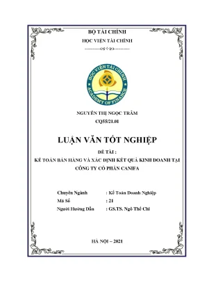 Kế toán bán hàng và xác định kết quả kinh doanh tại công ty cổ phần canifa luận văn tốt nghiệp chuyên ngành kế toán