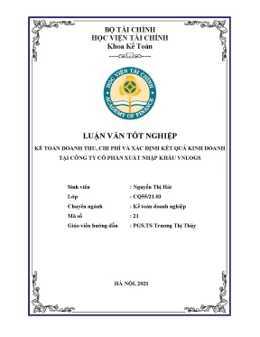 Hoàn thiện kế toán DT, CP, KQKD tại Công ty Vnlogs