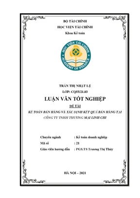 Hoàn thiện kế toán bán hàng, xác định kết quả tại Linh Chi