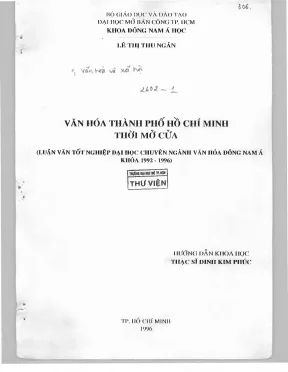 Văn hóa TP.HCM thời mở cửa: Luận văn tốt nghiệp đại học