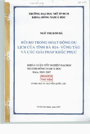 Rủi ro trong hoạt động du lịch Bà Rịa Vũng Tàu