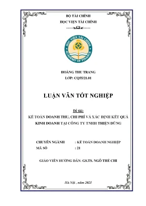 Kế toán doanh thu, chi phí & KQKD tại Công ty Thiện Dũng