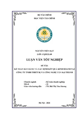 Kế toán bán hàng và xác định kết quả kinh doanh tại TNHH Tân Đại Thành