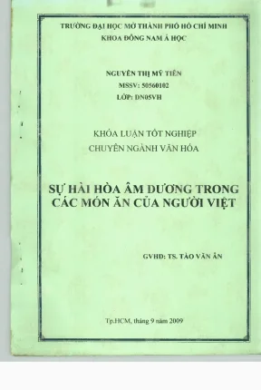 Hài hòa Âm Dương trong món ăn Việt: Khóa luận Đại học