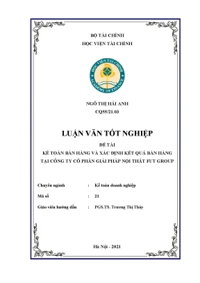 Kế toán bán hàng & kết quả tại CP Giải pháp Nội thất FUT