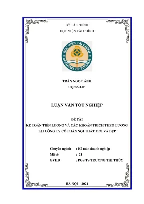 Kế toán tiền lương và các khoản trích theo lương tại CTCP Nội thất Mới và Đẹp