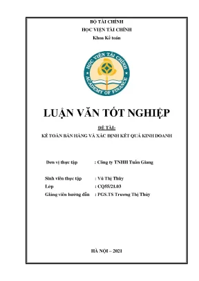 Kế toán bán hàng và xác định kết quả kinh doanh tại công ty trách nhiệm hữu hạn tuấn giang luận văn tốt nghiệp chuyên ngành kế toán