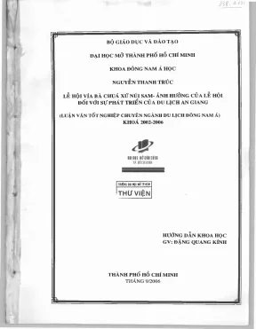 Lễ hội Vía Bà Chúa Xứ Núi Sam: Ảnh hưởng phát triển du lịch An Giang