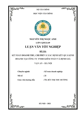 Kế toán DT, CP và xác định KQKD tại Vạn An - Hà Nội