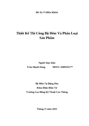 Đồ án vi điều khiển phân loại sản phẩm theo màu sắc dùng PIC16F877A