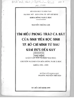 Tìm hiểu phong trào ca hát SVHS TP.HCM từ 1975 đến nay