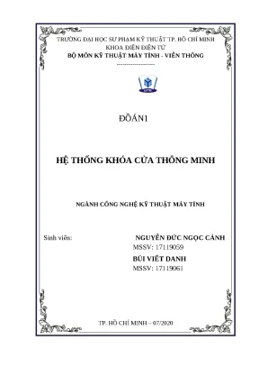 Đồ án hệ thống khóa cửa thông minh ngành CNTT - Đại học Sư phạm Kỹ thuật TPHCM