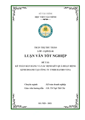 Kế toán bán hàng và KQKD tại Công ty TNHH Hanbo Vina