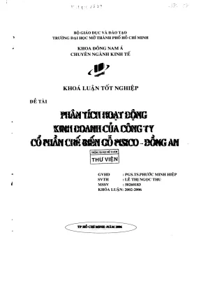 Phân tích HĐKD Công ty CP Chế biến Gỗ PISICO Đồng An