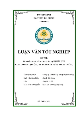 Kế toán bán hàng & Xác định KQKD tại Xây dựng Thịnh Cường