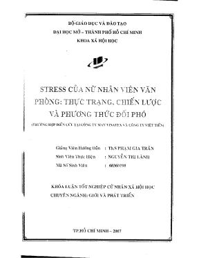 Stress của nữ nhân viên văn phòng thực trạng chiến lược và phương thức đối phó khóa luận tốt nghiệp đại học