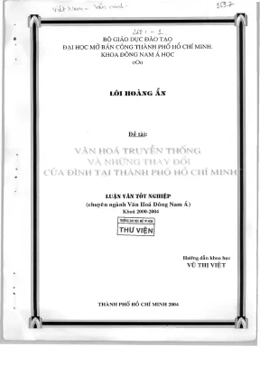 Văn hóa truyền thống và thay đổi của đình tại TP.HCM