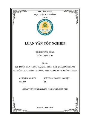 Kế toán bán hàng và xác định kết quả tại Công ty Hưng Thịnh