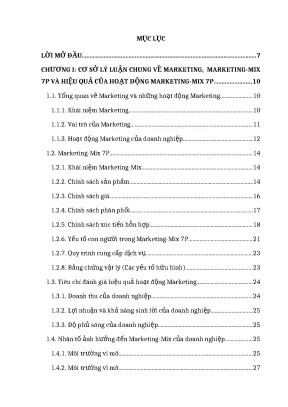 Luận văn giải pháp nâng cao hiệu quả hoạt động marketingmix 7p cho công ty tnhh thương mại logitics quốc tế tân đông nam á việt nam