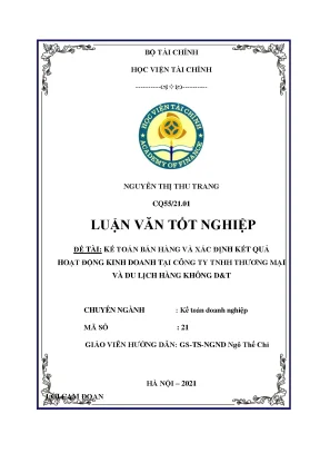 Kế toán bán hàng & KQKD tại Công ty D&T - Luận văn tốt nghiệp