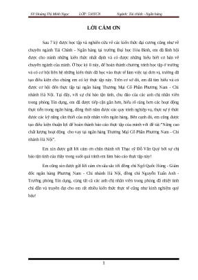 Khóa luận: Nâng cao chất lượng hoạt động cho vay tại Ngân hàng TMCP Phương Nam - Chi nhánh Hà Nội