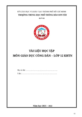 Tài liệu học tập môn Giáo dục công dân lớp 12 KHTN