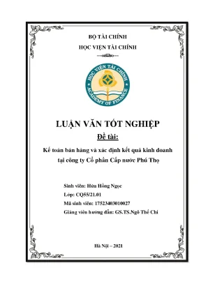 Kế toán bán hàng và xác định kết quả kinh doanh tại công ty cổ phần cấp nước phú thọ luận văn tốt nghiệp chuyên ngành kế toán