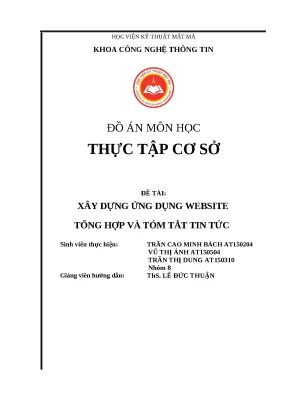 Xây dựng website tổng hợp và tóm tắt tin tức bằng Python, NLP