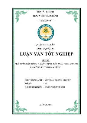 Kế toán bán hàng và KQKD tại TNHH An Đình - Luận văn