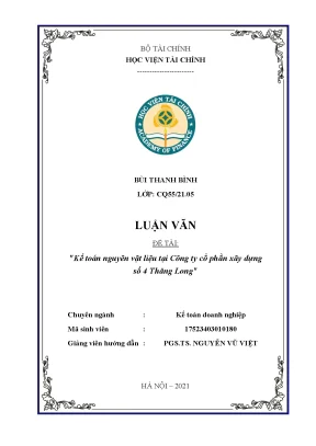 Kế toán nguyên vật liệu: Thực trạng tại Xây dựng 4 Thăng Long