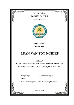 Kế toán bán hàng & KQKD tại Cty TNHH Vận tải Xây dựng Thiên Long