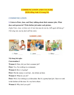 Giải SGK Tiếng Anh Lớp 12 Unit 9: Communication & Culture