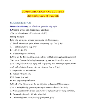 Giải Tiếng Anh 12 Unit 8 SGK: Communication & Culture