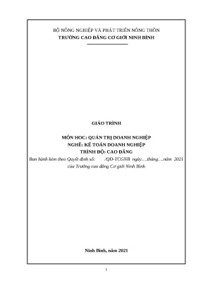 Giáo trình Quản trị doanh nghiệp cho Kế toán Cao đẳng