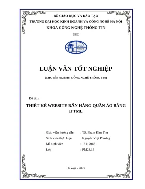 Thiết kế website bán hàng quần áo bằng HTML - Luận văn
