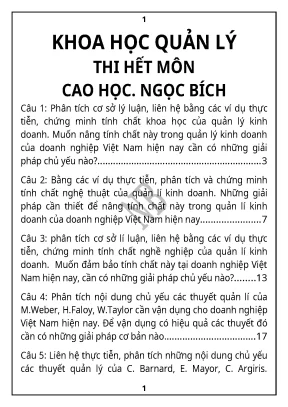 Khoa học quản lý kinh doanh cao học: Lý luận & thực tiễn