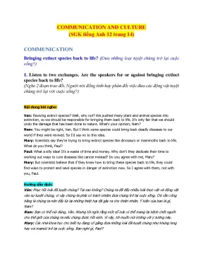 Giải SGK Anh 12 Unit 6: Communication & Culture - Loài tuyệt chủng, Rùa biển