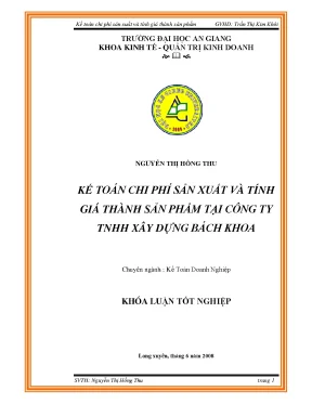 Kế toán chi phí sản xuất và tính giá thành tại Cty XD Bách Khoa