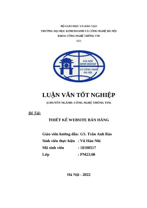 Luận văn thiết kế website bán hàng online ngành CNTT
