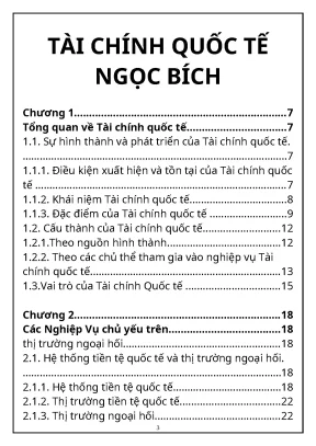 Giáo trình Tài chính Quốc tế: Tổng quan, nghiệp vụ & đầu tư