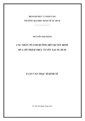 Nhân tố ảnh hưởng quyết định mua mỹ phẩm trực tuyến TP.HCM
