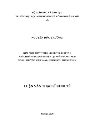 Phát triển cho vay doanh nghiệp tại Vietcombank Thanh Xuân