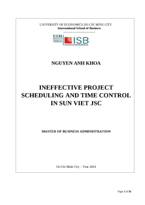 Kiểm soát tiến độ dự án tại SVTECH - Sun Việt JSC