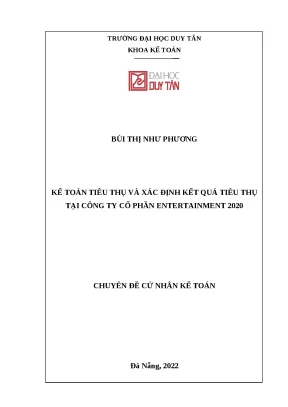 Chuyên đề cử nhân kế toán kế toán tiêu thụ và xác định kết quả tiêu thụ tại công ty cổ phần entertainment 2020